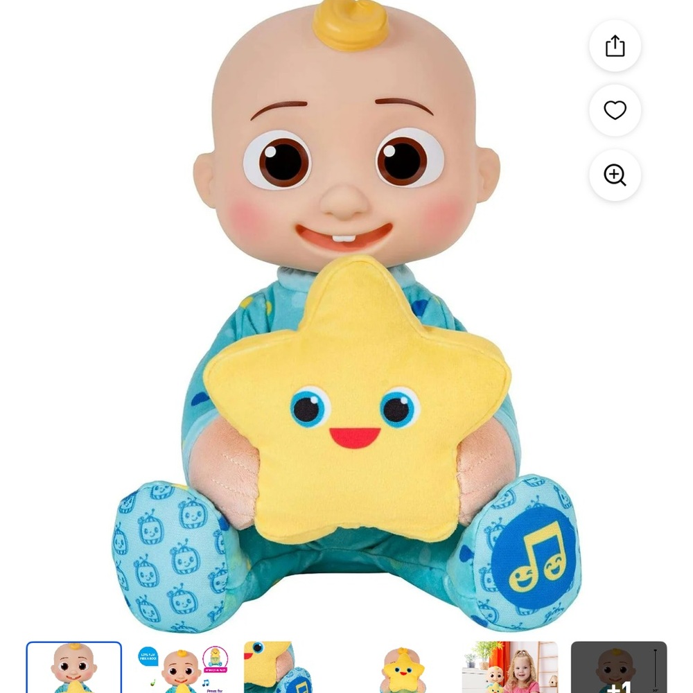 Blue Musical Baby Doll with Yellow Star